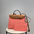 「#4335」 Hermès Lipstick Pink Colorblock Herbag 31CM