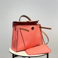 「#4335」 Hermès Lipstick Pink Colorblock Herbag 31CM