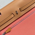 「#4335」 Hermès Lipstick Pink Colorblock Herbag 31CM