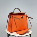 「#4340」 Hermès Vibrant Orange Colorblock Herbag 31CM