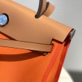 「#4340」 Hermès Vibrant Orange Colorblock Herbag 31CM