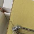 「#4043」Hermes Pig Nose Bag Roulis Lemon Yellow Silver Buckle 19cm