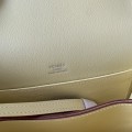 「#4043」Hermes Pig Nose Bag Roulis Lemon Yellow Silver Buckle 19cm