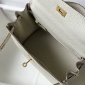 「#4045」 Hermès Milkshake Platinum Buckle Kelly 28cm Togo Cowhide